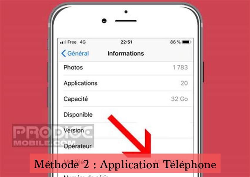 Méthode 2 : Application Téléphone