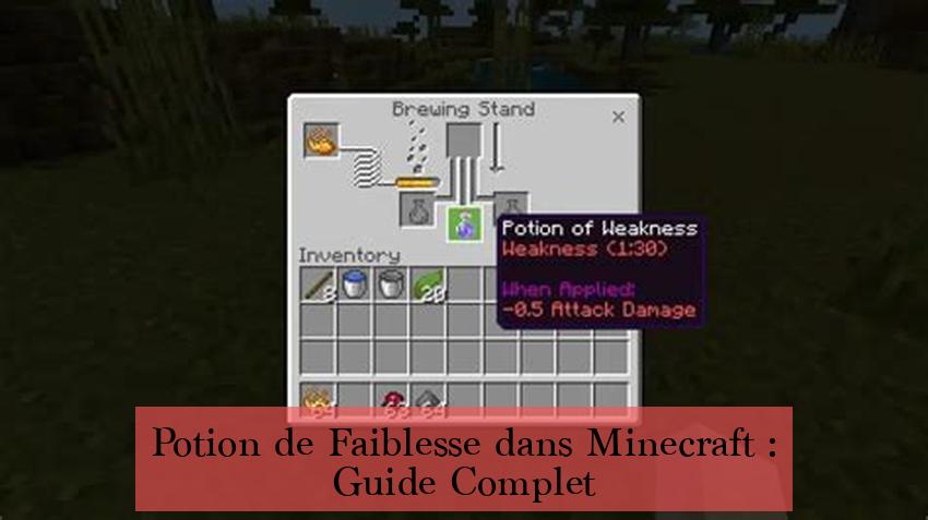 Potion de Faiblesse dans Minecraft : Guide Complet