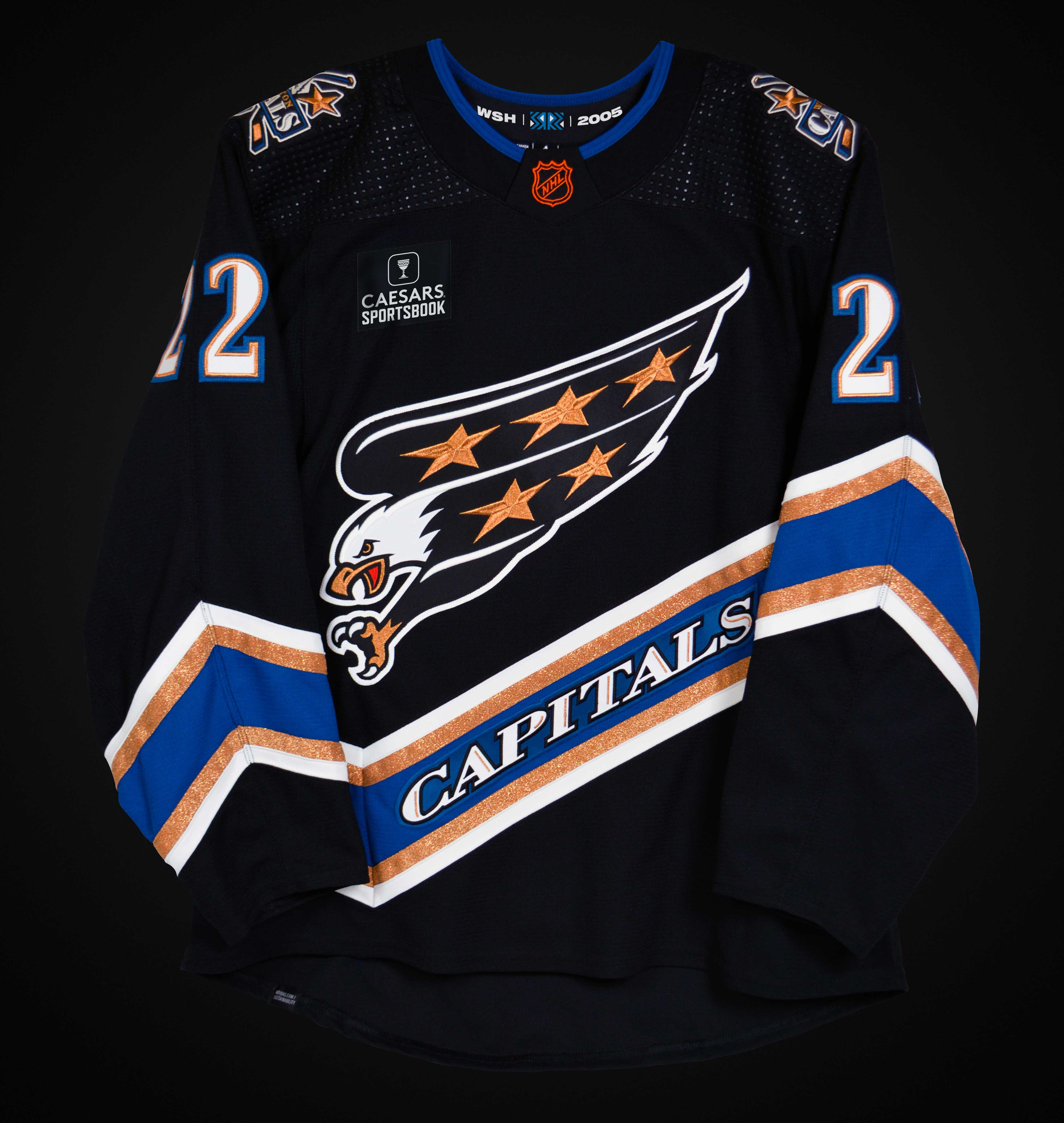 Capitals Reverse Retro 2 0 Jersey Features The Screaming Eagle On Black