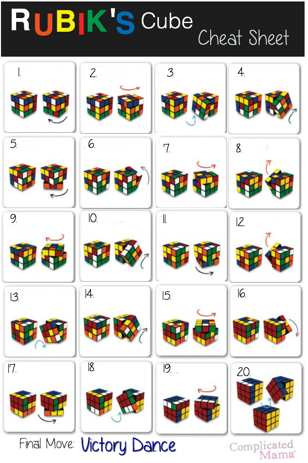 Printable Rubik S Cube Cheat Sheet Printable Templates – Otosection