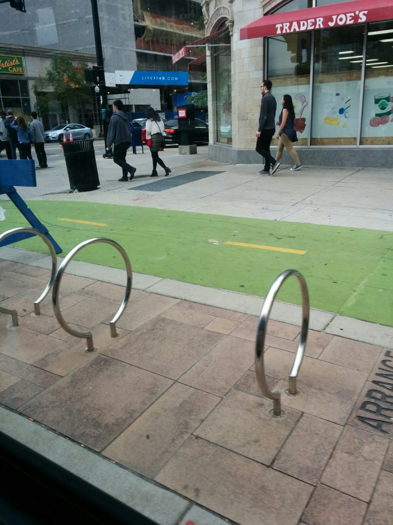 Bikeway separated from street