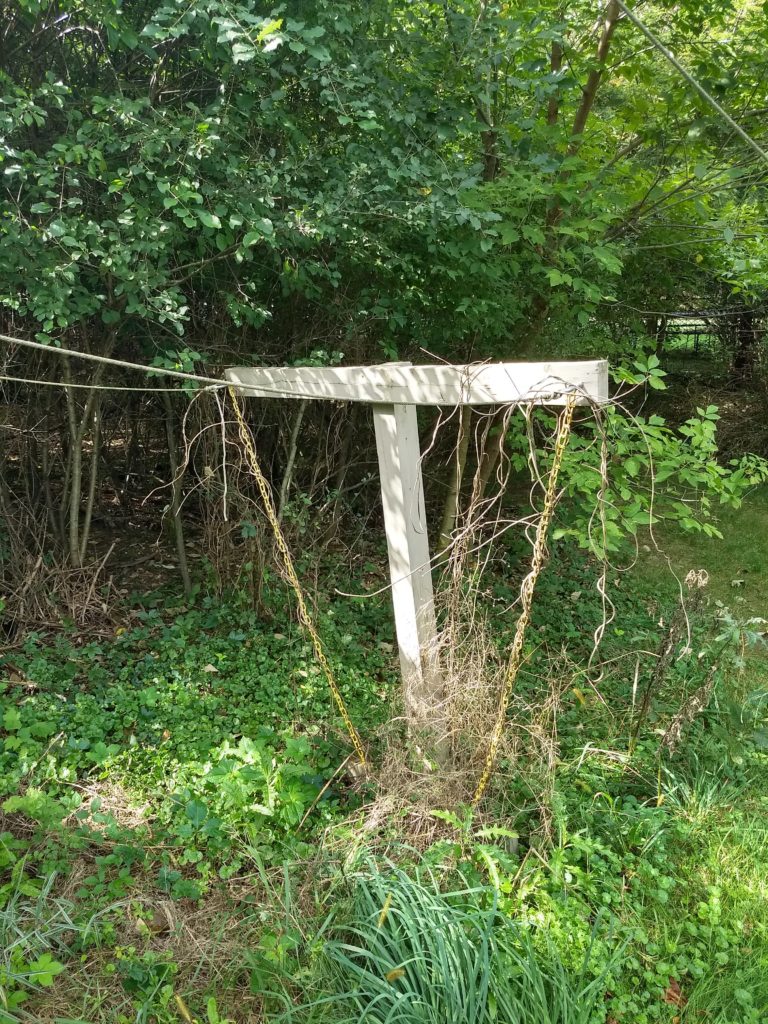 closeup of wood hops frame