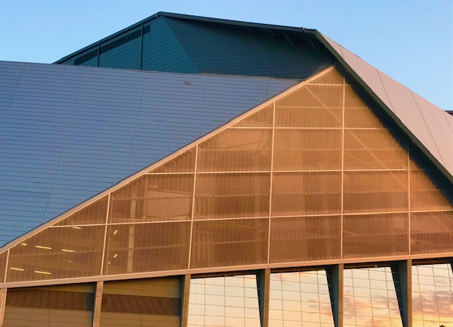 Architectural close-up of Mercedes-Benz Stadium - Atlanta, Georgia (Photo by Kelly Jordan)