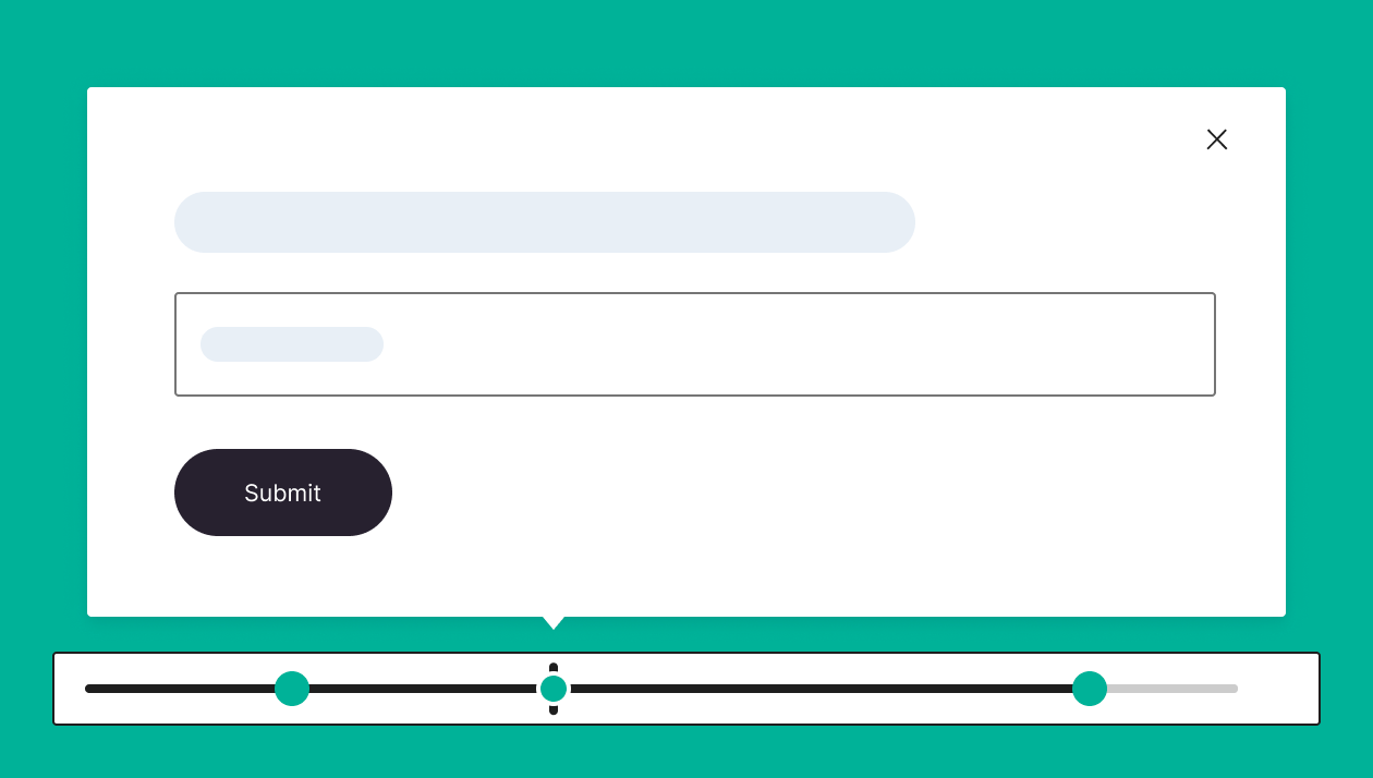 Mockup showing a quiz question overlaying a video.