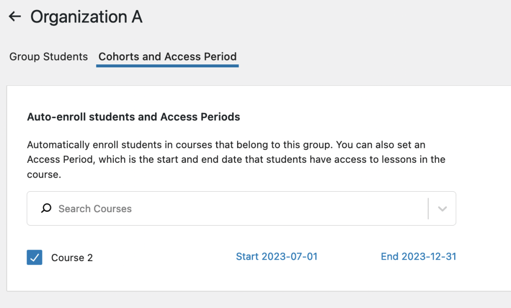 An example of access periods