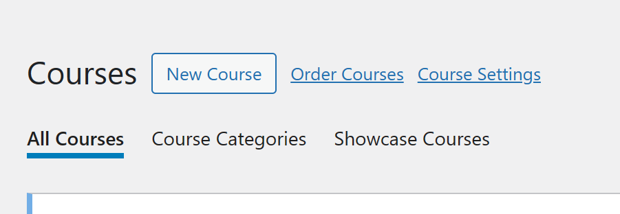 New Course button in Sensei