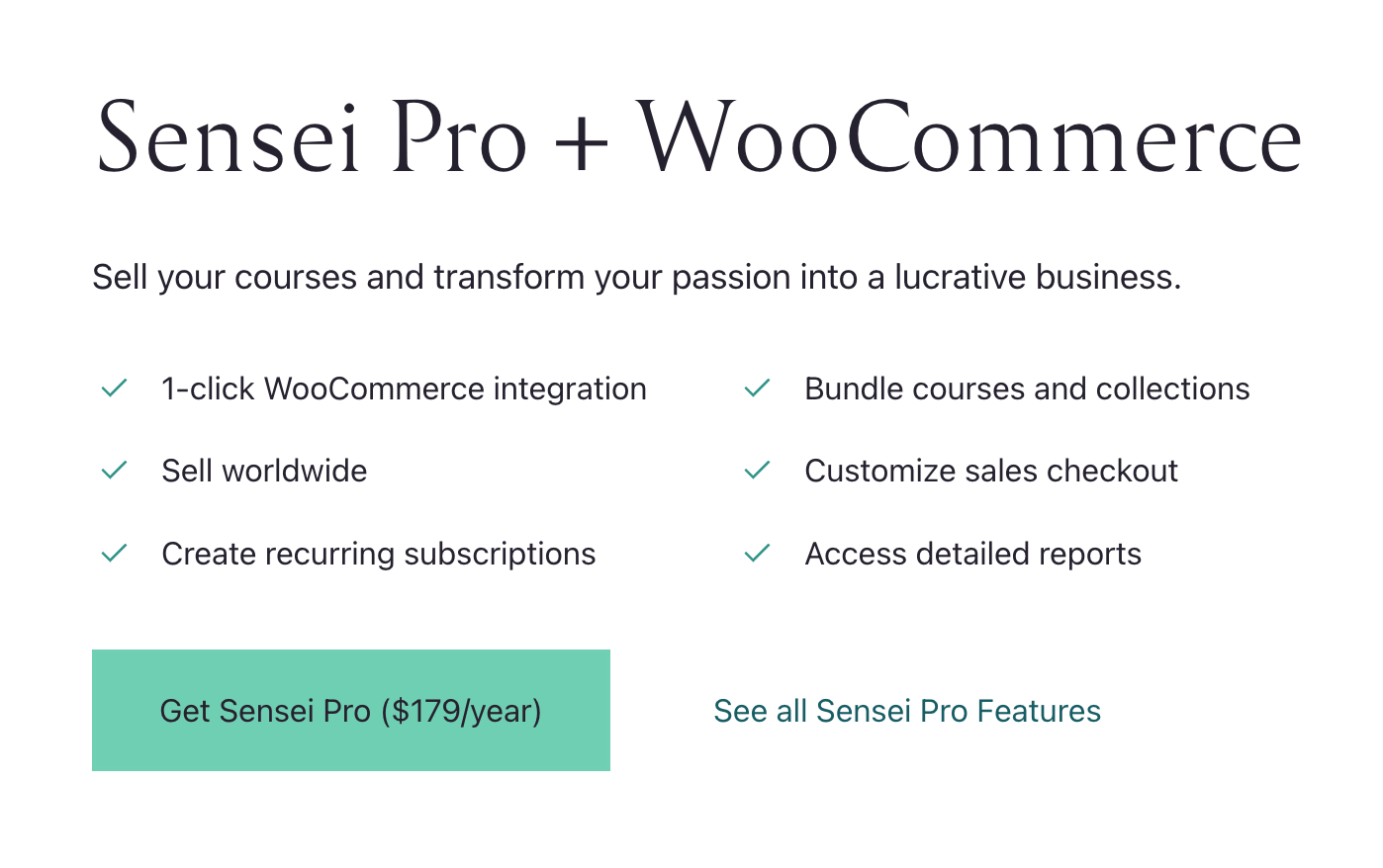 Sensei and WooCommerce