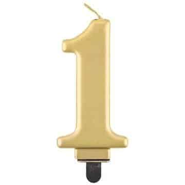 Bougie chiffre 1, or métallique 5902973124279 shop promoballons