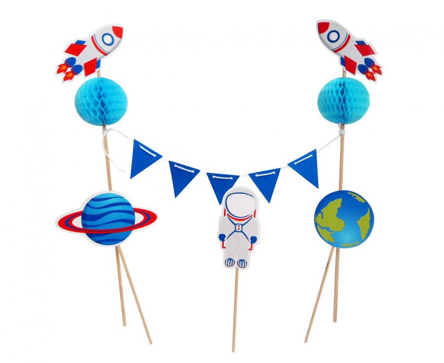 Cake topper Cosmos Univers, 4 éléments Décoration gâteaux