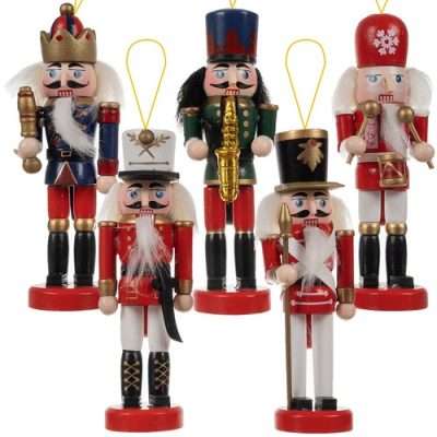 Soldats Casse-Noisette en bois sapin de Noël / 5 pièces / HOUTEN NOTENKRAKER 5904463315600