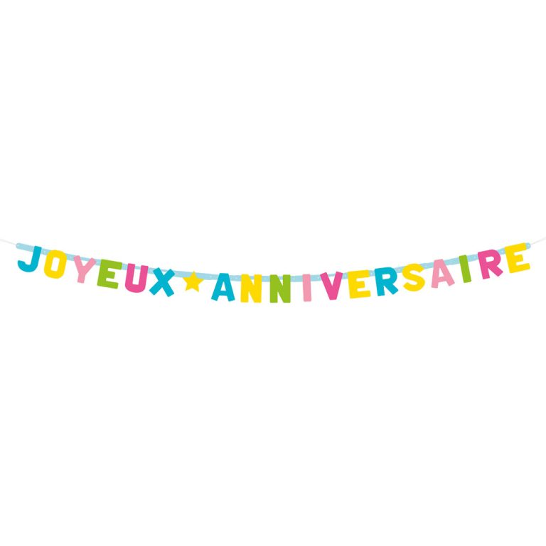 Guirlande lettres carton Joyeux Anniversaire - letterslinger