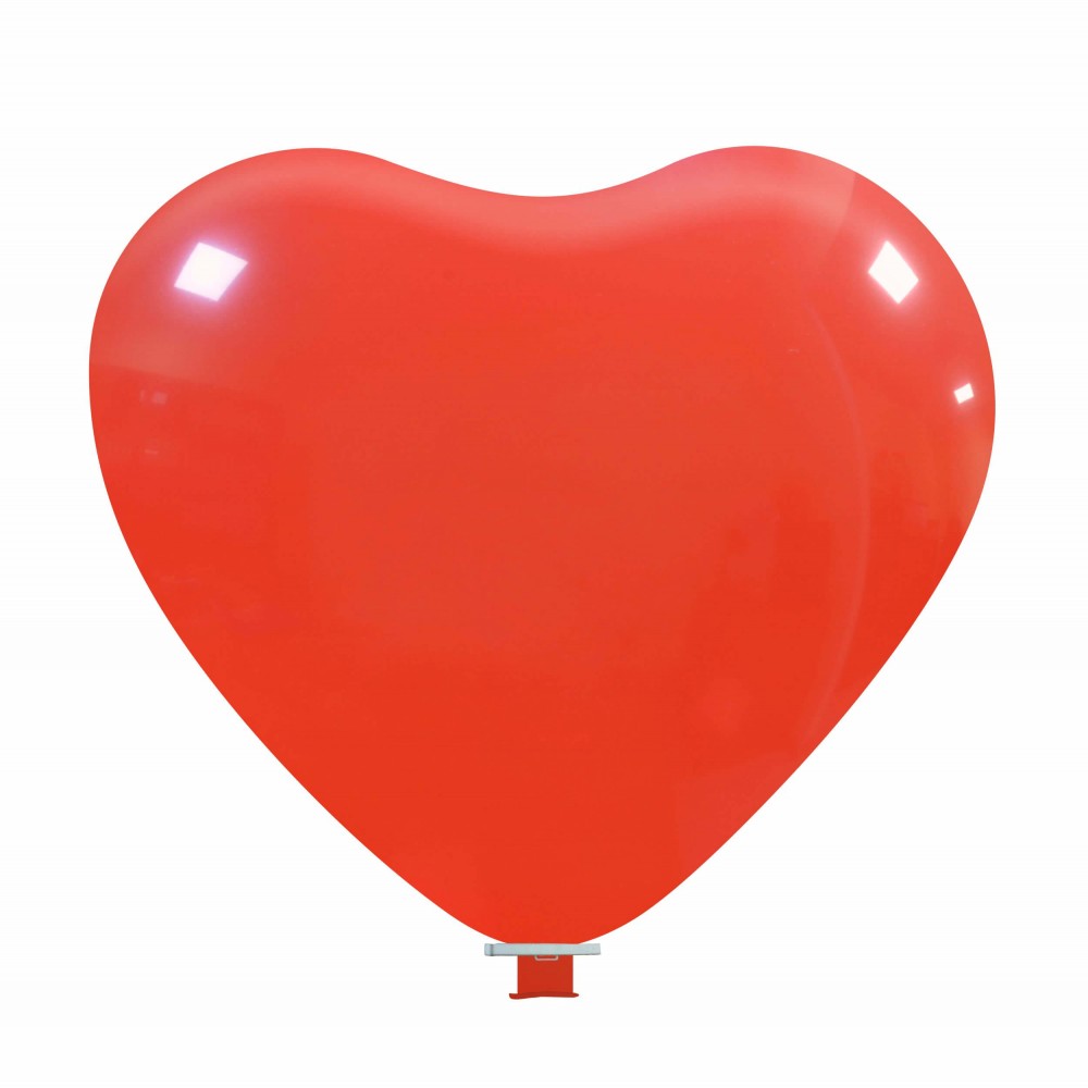 Ballon latex coeur rouge 89cm + clip de fermeture, hartballon heart