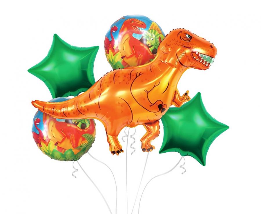 Ballons Dinosaure, aluminium - Set 5 pcs