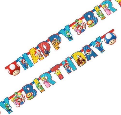 Bannière Super Mario 190 x 15 cm Banner Happy Birthday