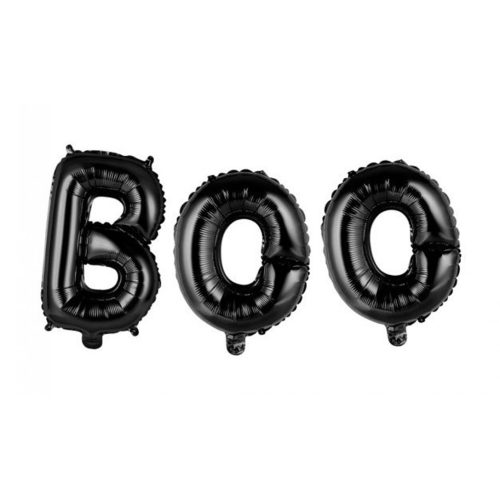Ballons aluminium "Boo" Noir Haloween - 41 cm