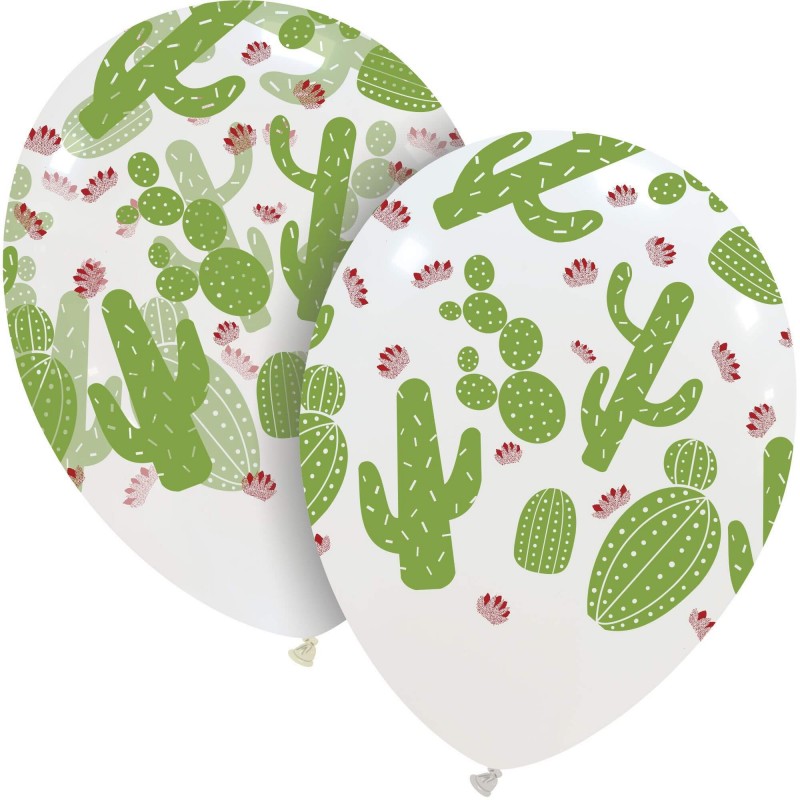 Cactus ballon latex : 9 pcs, 30cm