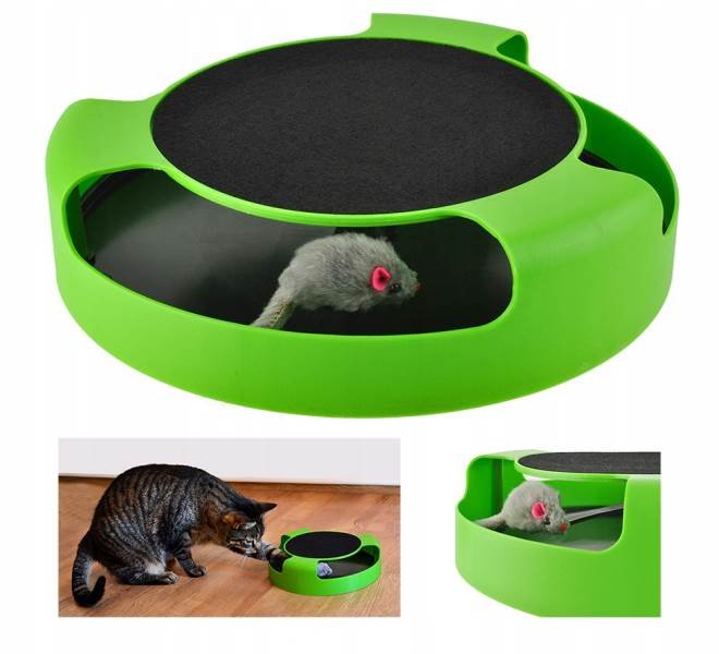 jouet pour chat, une roue avec une souris