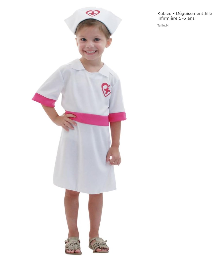 Costume Déguisement Fille Infirmière - Taille M