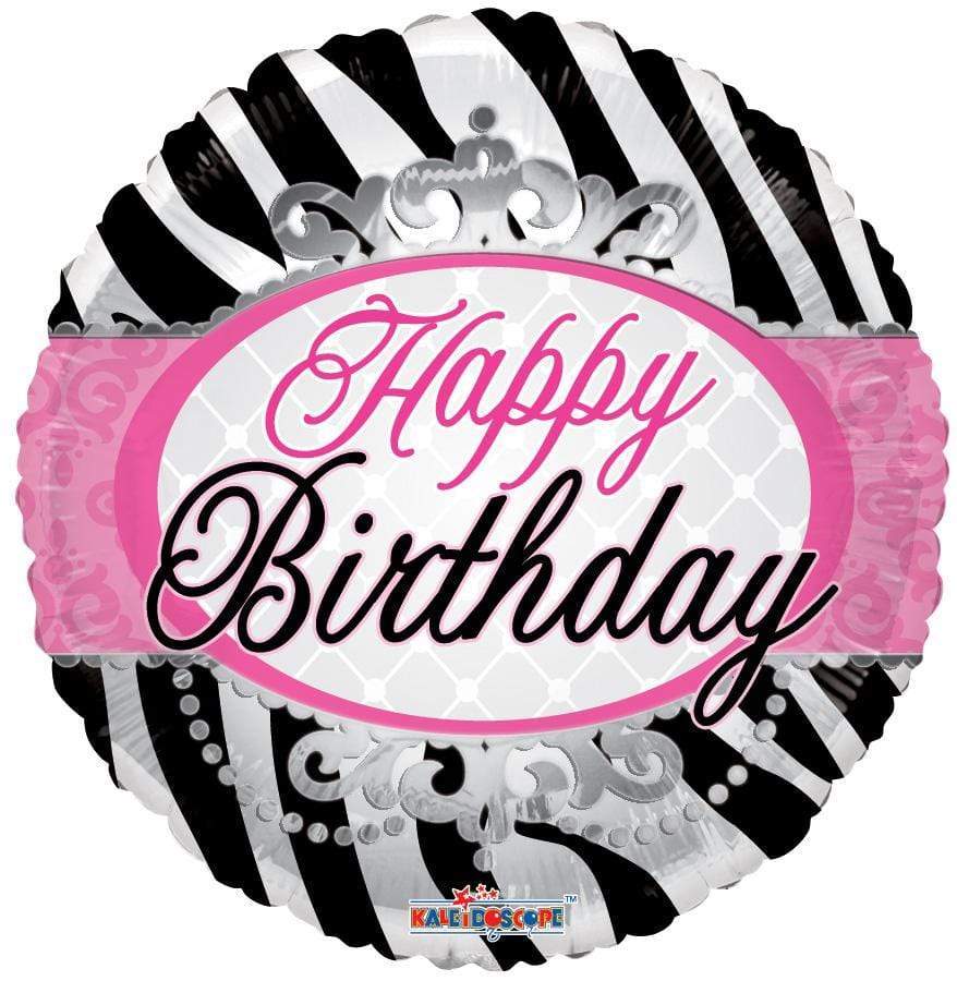 Ballon "happy birthday" style zèbre + couronnes
