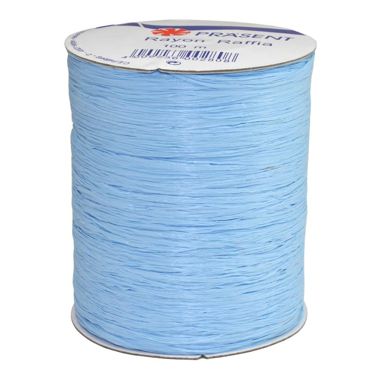 Bobine bolduc biodégradable, aspect Raphia Bleu Clair 100 m/5mm
