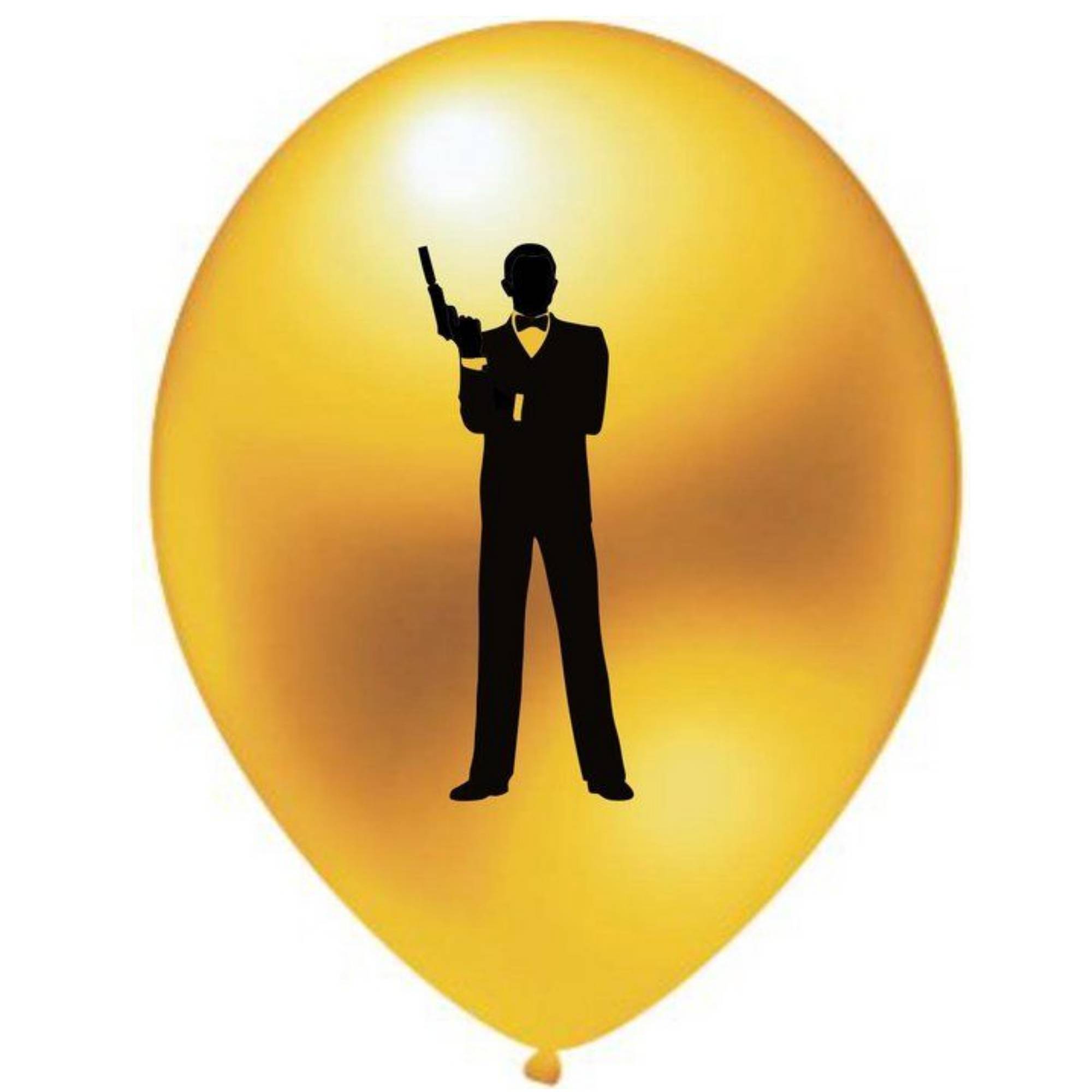 10 x Ballons Or silhouette James Bond 007