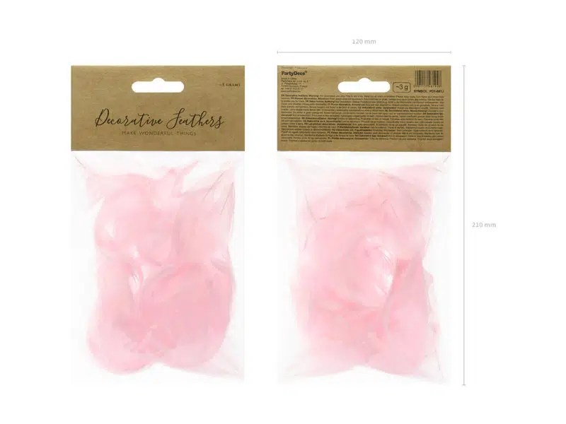 sachet de plumes  roses pâle 3 grammes / blister