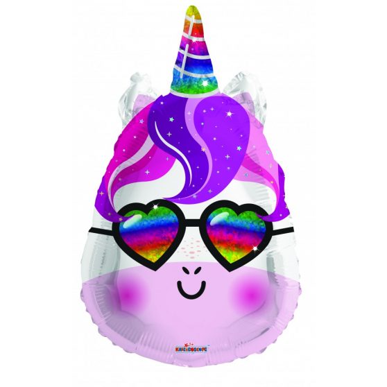 Ballon Licorne avec lunettes de licornes unicorn
