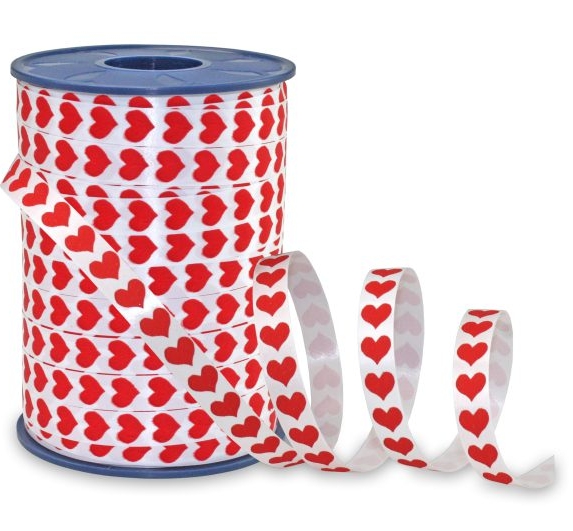 Ruban coeur rouge "lune de miel" 250m rezf 4009236035448
