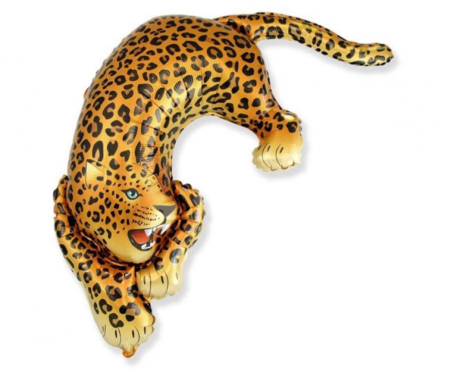 Ballon alu Wild Leopard sauvage - Décoration léopard métallique pour événements.
