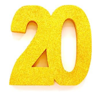 chiffre 20 doré