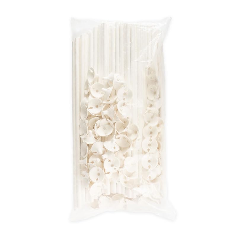 100 x Bâtons blanc biodégradables pour ballons (balloons stick cup) GN