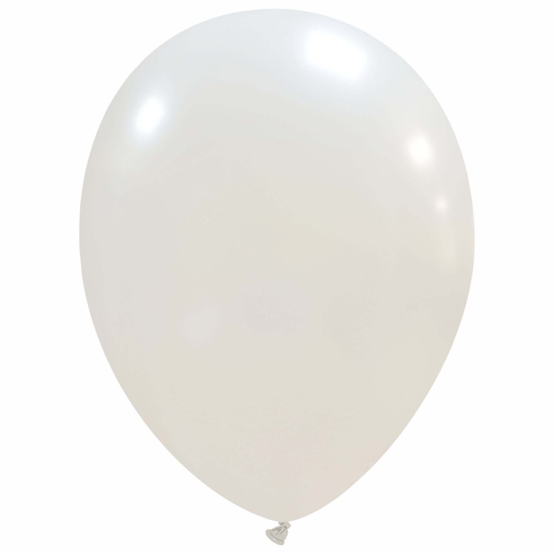 Ballons en latex 33cm Blanc Métallisé perle x 100