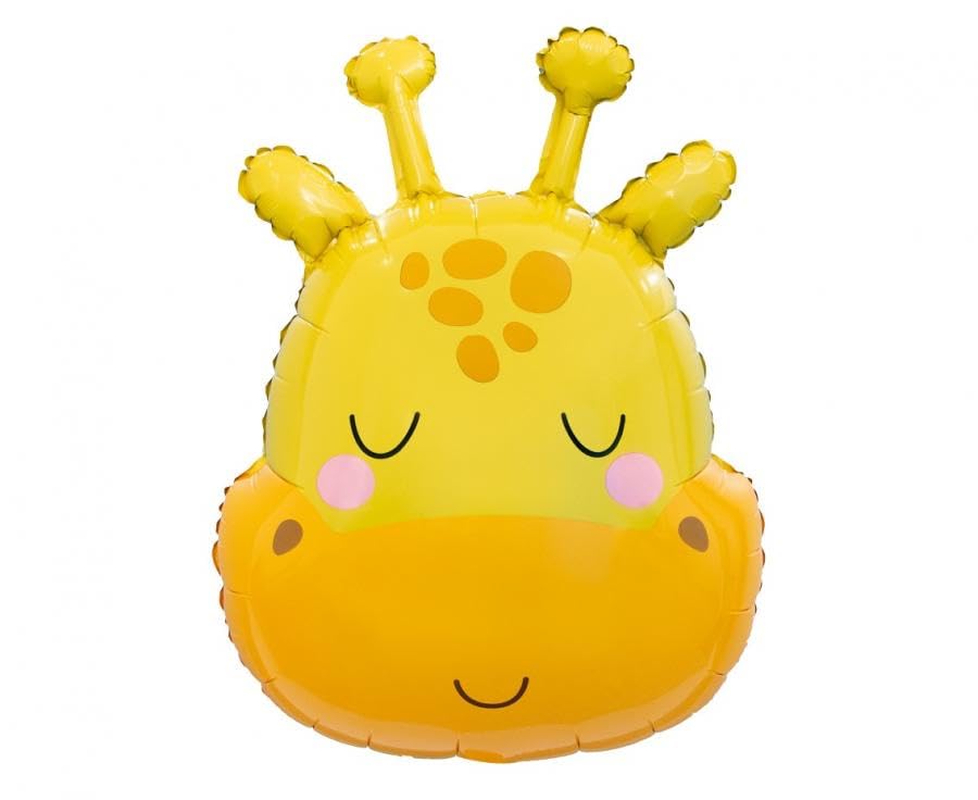 Ballon aluminium tête de girafe fun, 53x40 cm