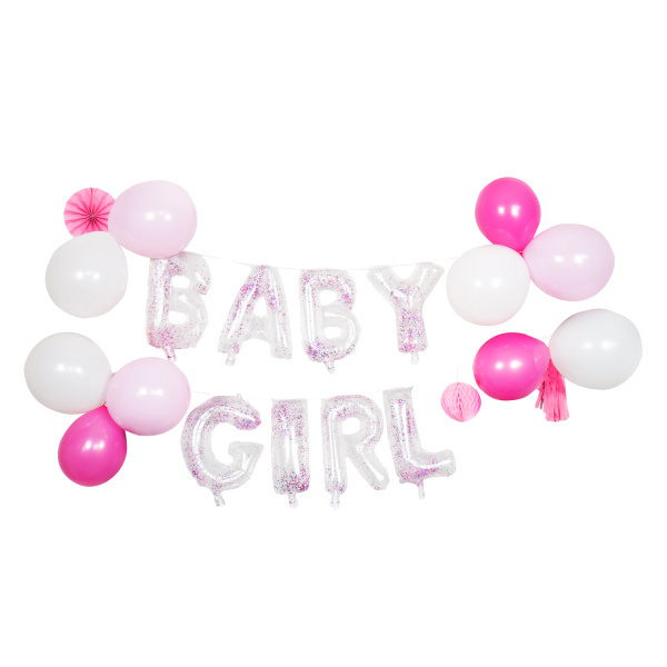guirlande de ballons Bébé Fille 23 pcs"baby girl"