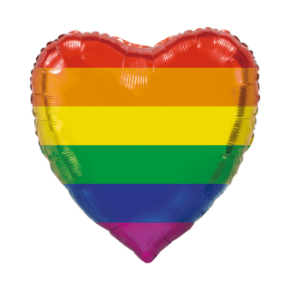 BALLON ALU COEUR 90cm 36″ XL ARC-EN-CIEL