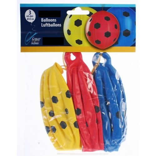 3 x ballons Football rouge, jaune, bleu = punchingball 45cm - punchball