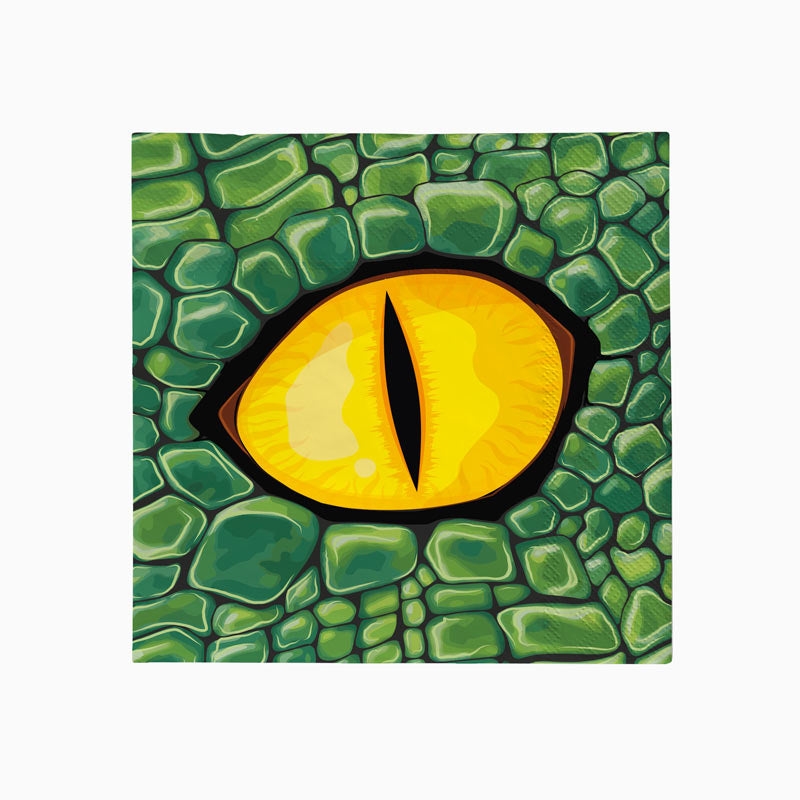 Serviettes Dinosaure Oeil 17x17cm, pack de 30pcs 8435557723928