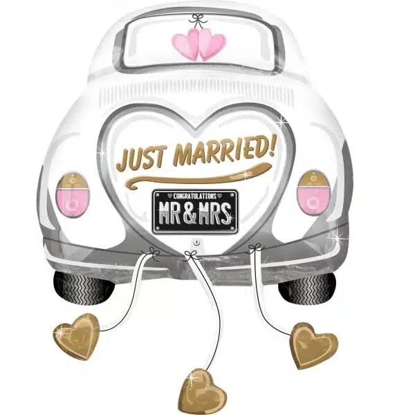 Ballon Just Married Voiture de mariage 0026635435840. promoballons belgium