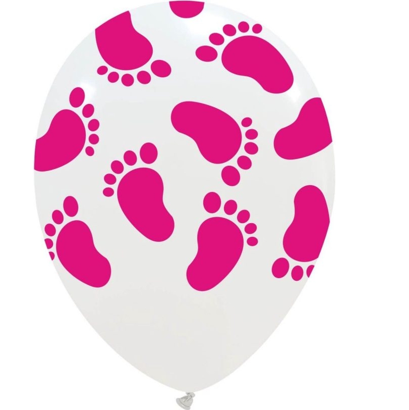 Ballons pied de bébé, couleur rose shop promoballons.com
