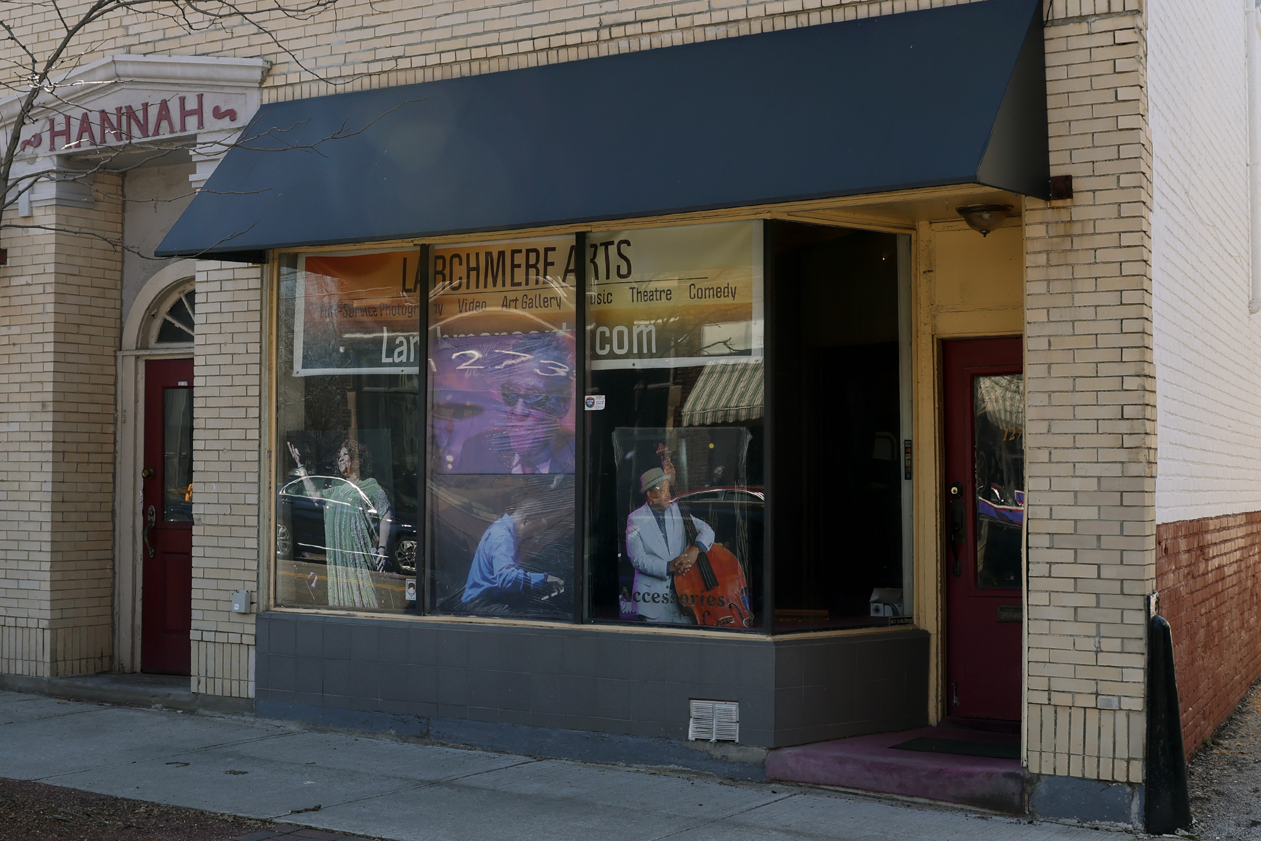 The exterior of Larchmere Arts on Larchmere Boulevard in Cleveland. Vince Robinson helped start the performance and cultural venue in 2015, and has solely owned it since 2018. 