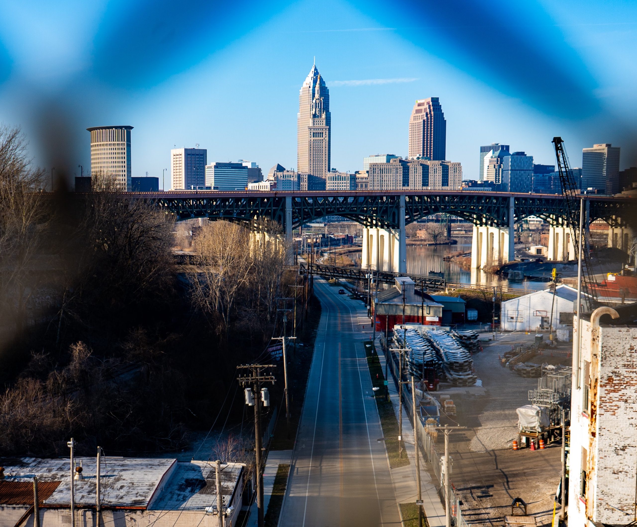 A view of downtown Cleveland from Abbey Avenue in Tremont.