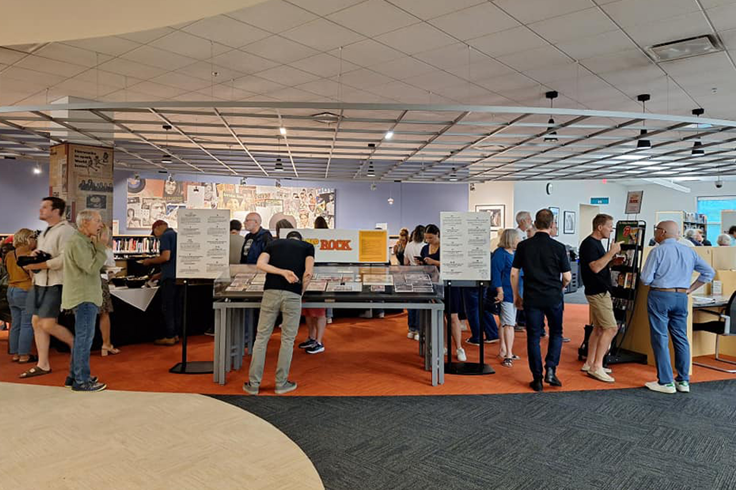 You can go your own way: Visitors to the World Series of Rock exhibit could mix and mingle, check out the memorabilia, or grab a bite from the appetizers table in the Rock & Roll Hall of Fame Library and Archives.