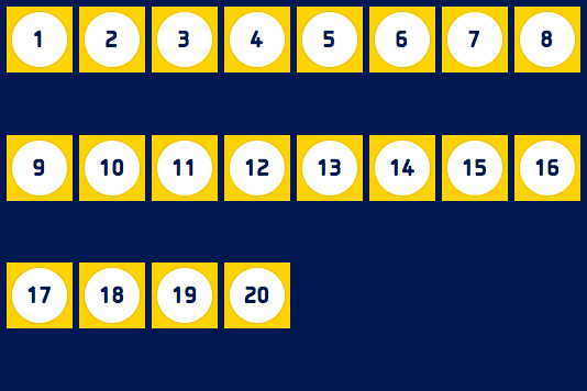 Flex items are displayed with distributed space after every row of flex items.