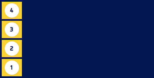 With column-reverse direction the flex items are stacked in a column from bottom-to-top.