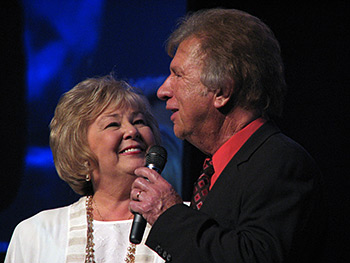 Ruth Daniel, Bill and Gloria Gaither perform at a Gaither Homecoming Friends concert, Fort Worth, Texas, April 4, 2009.
