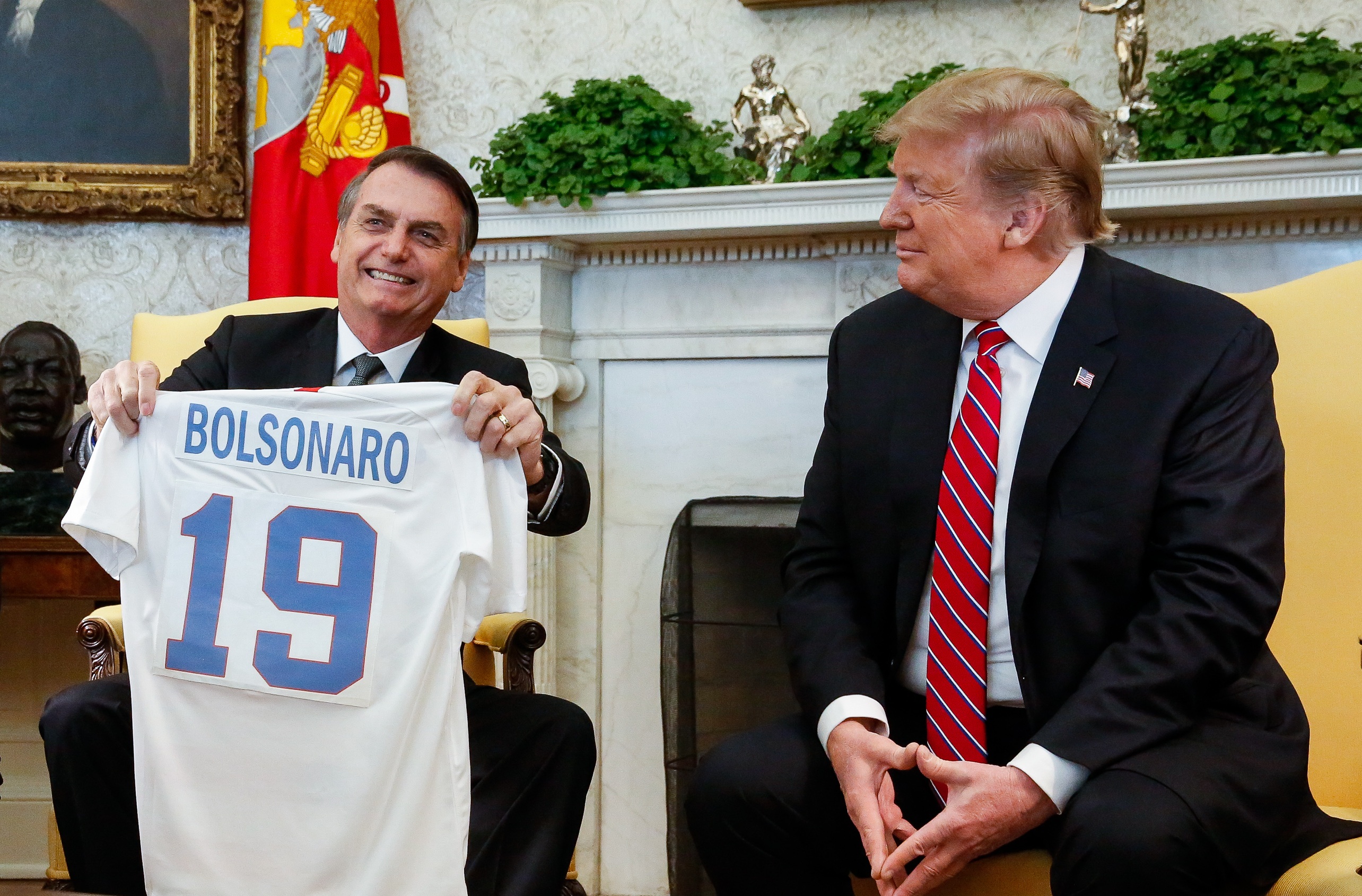 Bolsonaro with President Donald Trump, Washington DC, March 19, 2019