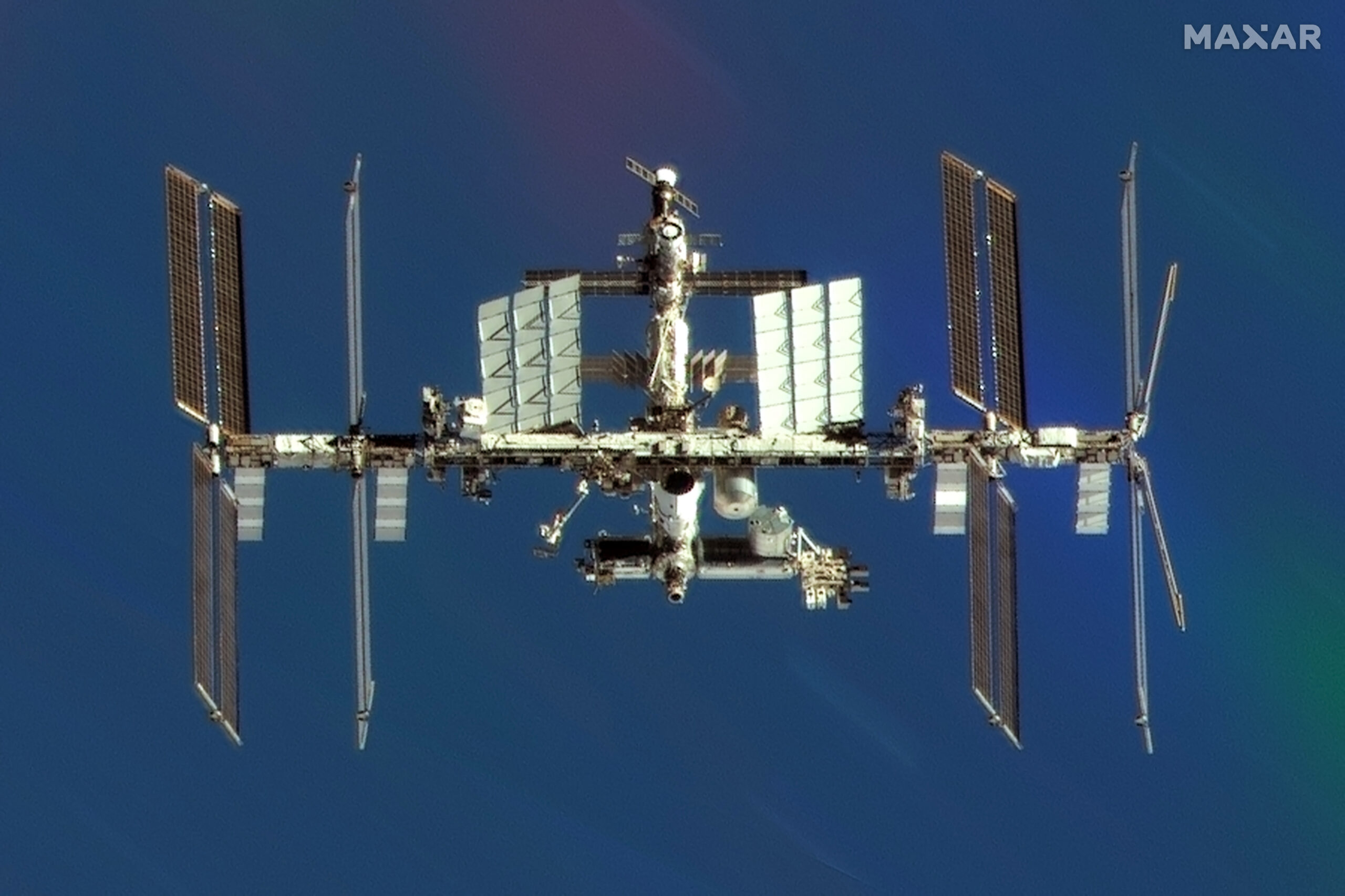 Photo of the International Space Station taken by Maxar’s WorldView-3 in September 2022. Credit: Maxar Technologies