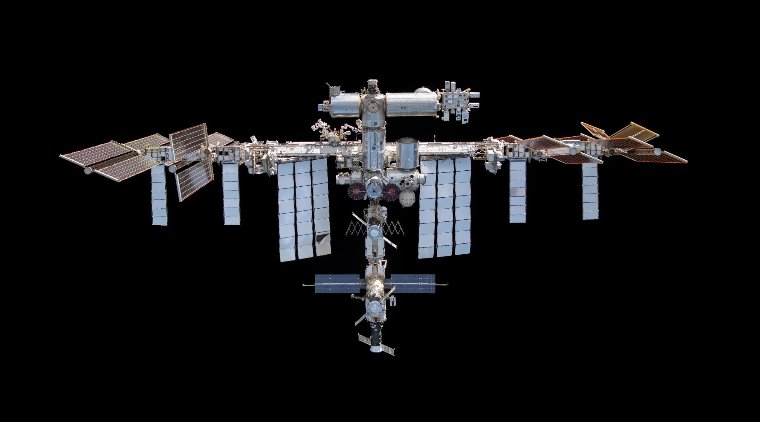 The International Space Station, photographed in 2021. Credit: NASA