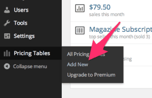 Adding a New Pricing Table