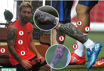 Lionel Messi Tattoo What The Barcelona Star S Ink Work Really Means Following His Latest Etching On His Left Leg Sporting Tribune